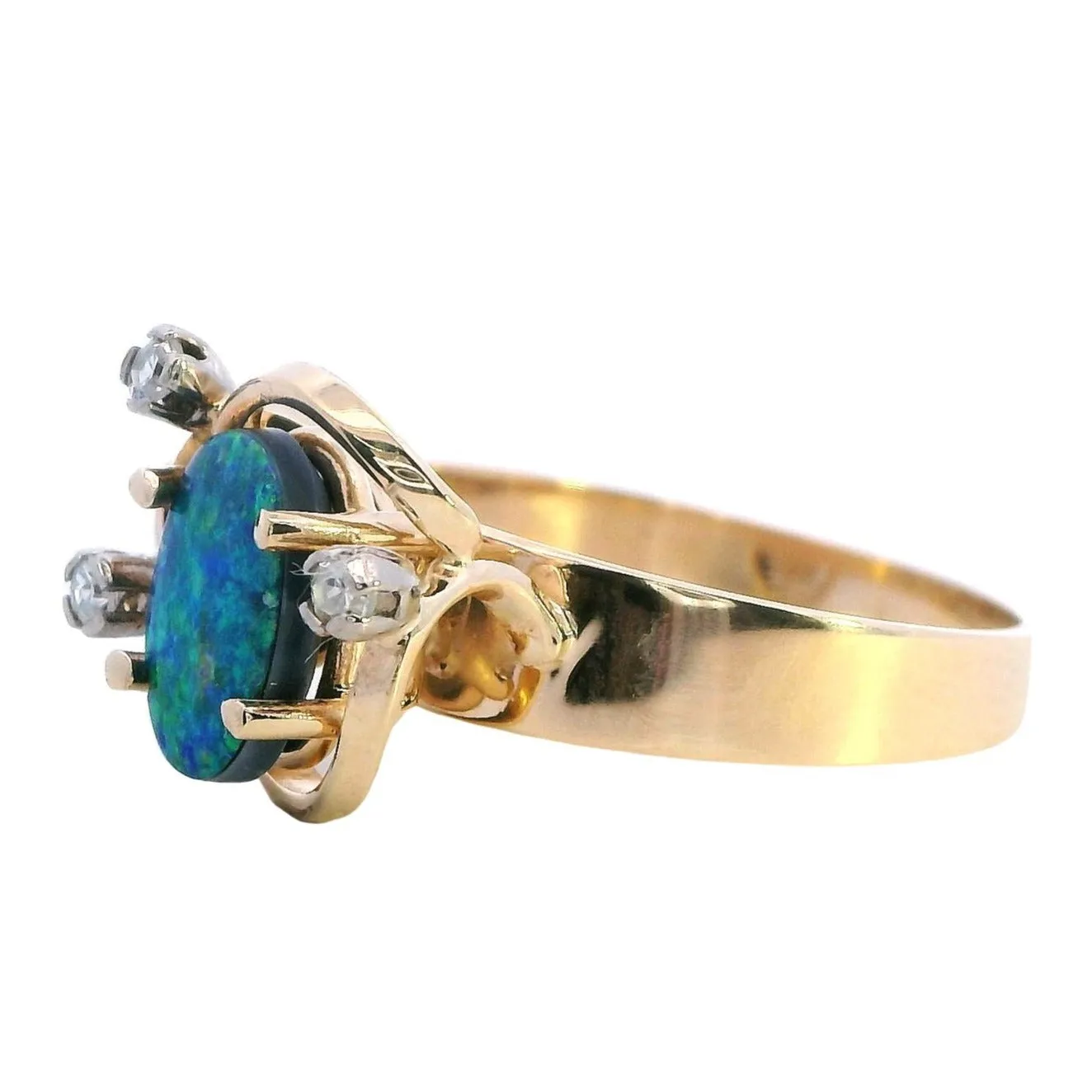 Elegant 9ct Gold Opal Doublet & Diamond Ring - Luxury with a Story