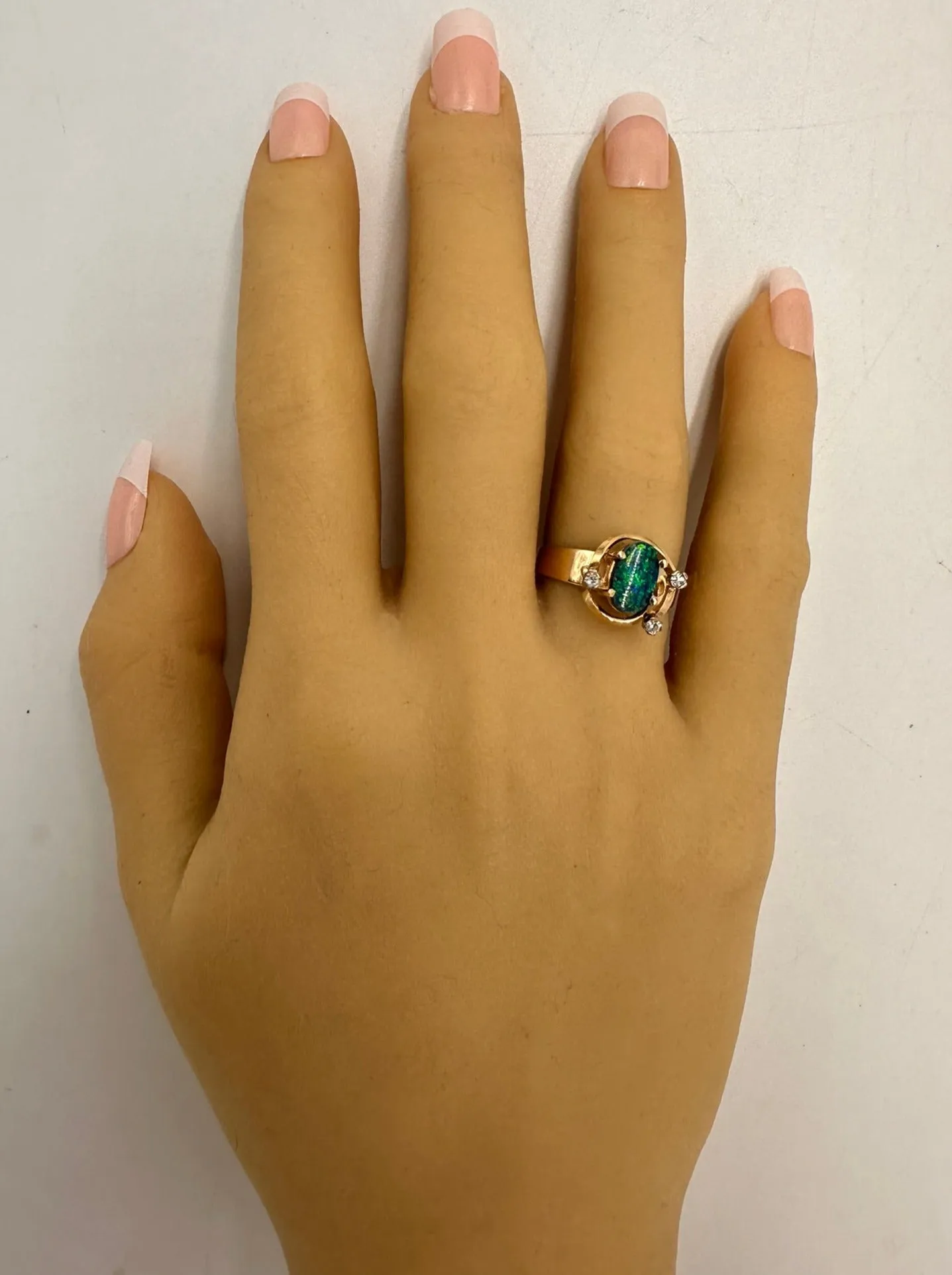 Elegant 9ct Gold Opal Doublet & Diamond Ring - Luxury with a Story