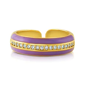 ENAMEL 1 ROW CZ RING, LAVENDER