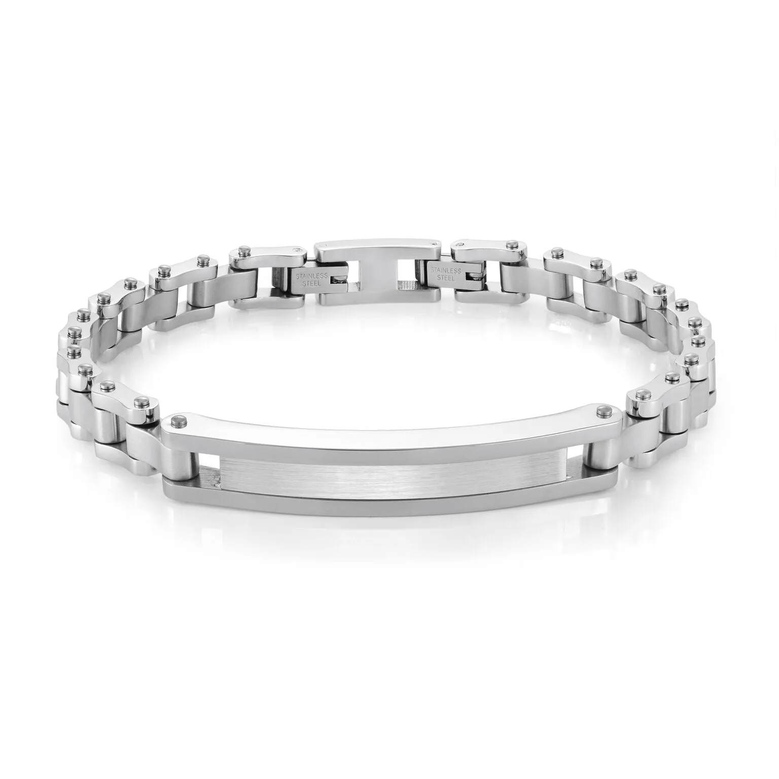 Engravable - Stainless Steel ID Bracelet Bike Chain