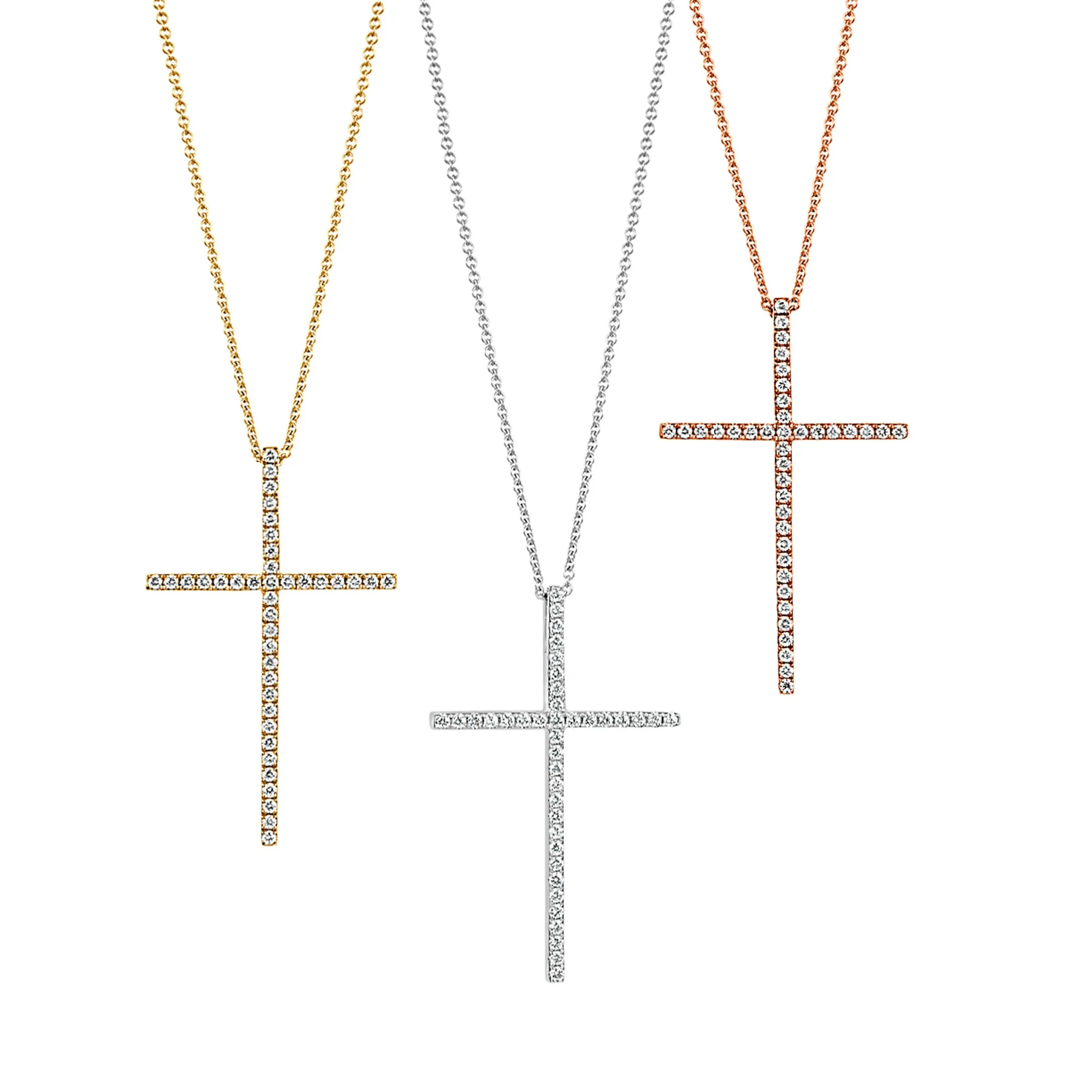 Frankie | Diamond Cross Yellow Gold