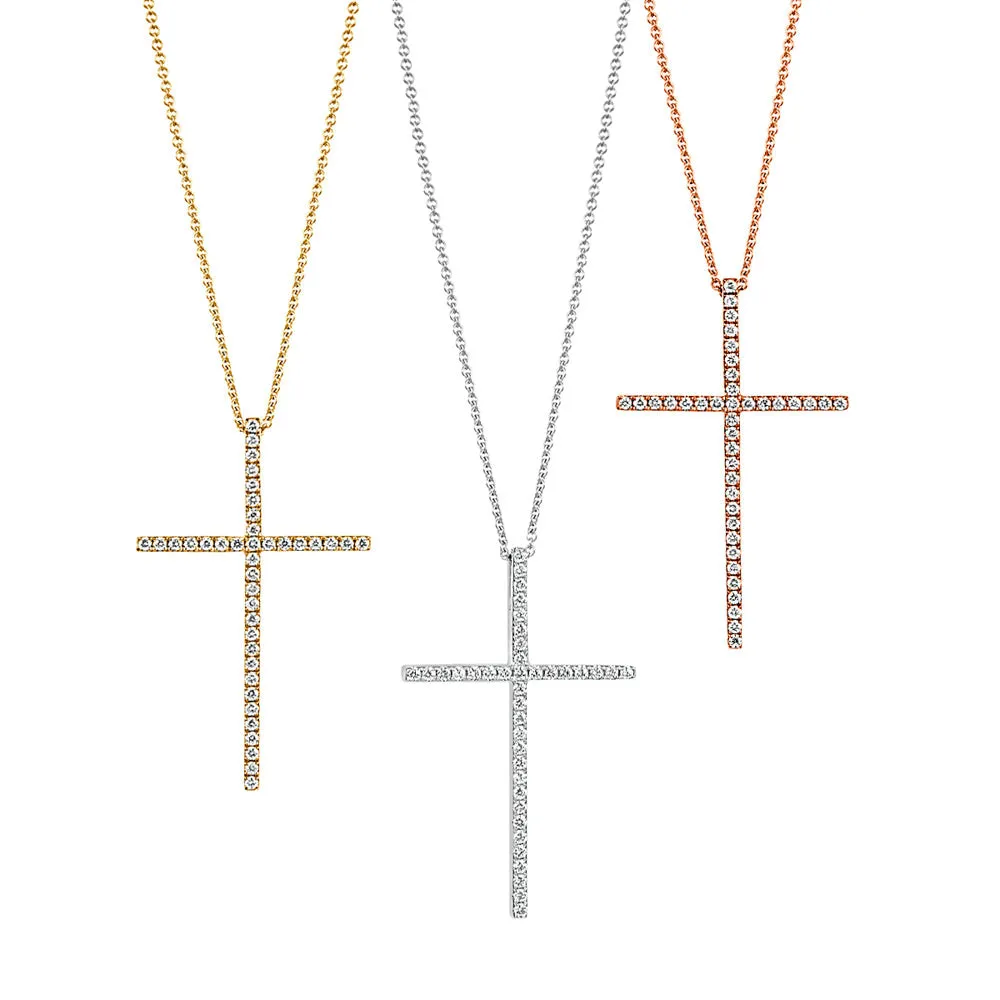 Frankie | Diamond Cross Yellow Gold