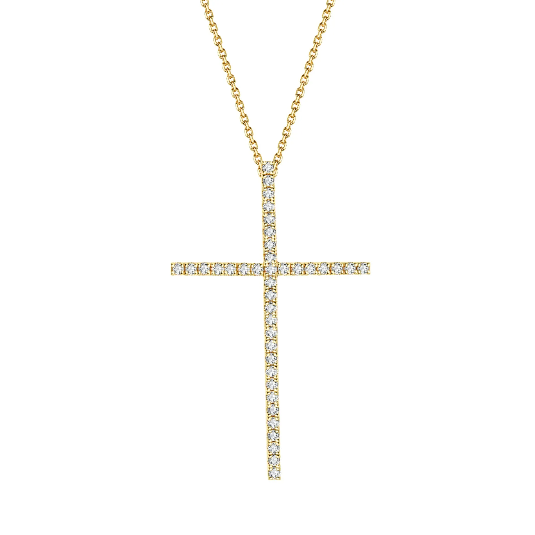 Frankie | Diamond Cross Yellow Gold