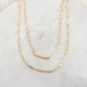 Gold Filled Double Paperclip Chain Necklace