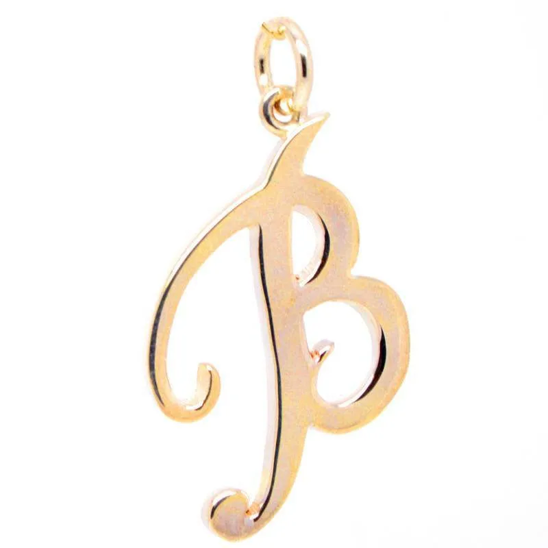 Gold Large Italic B Charm