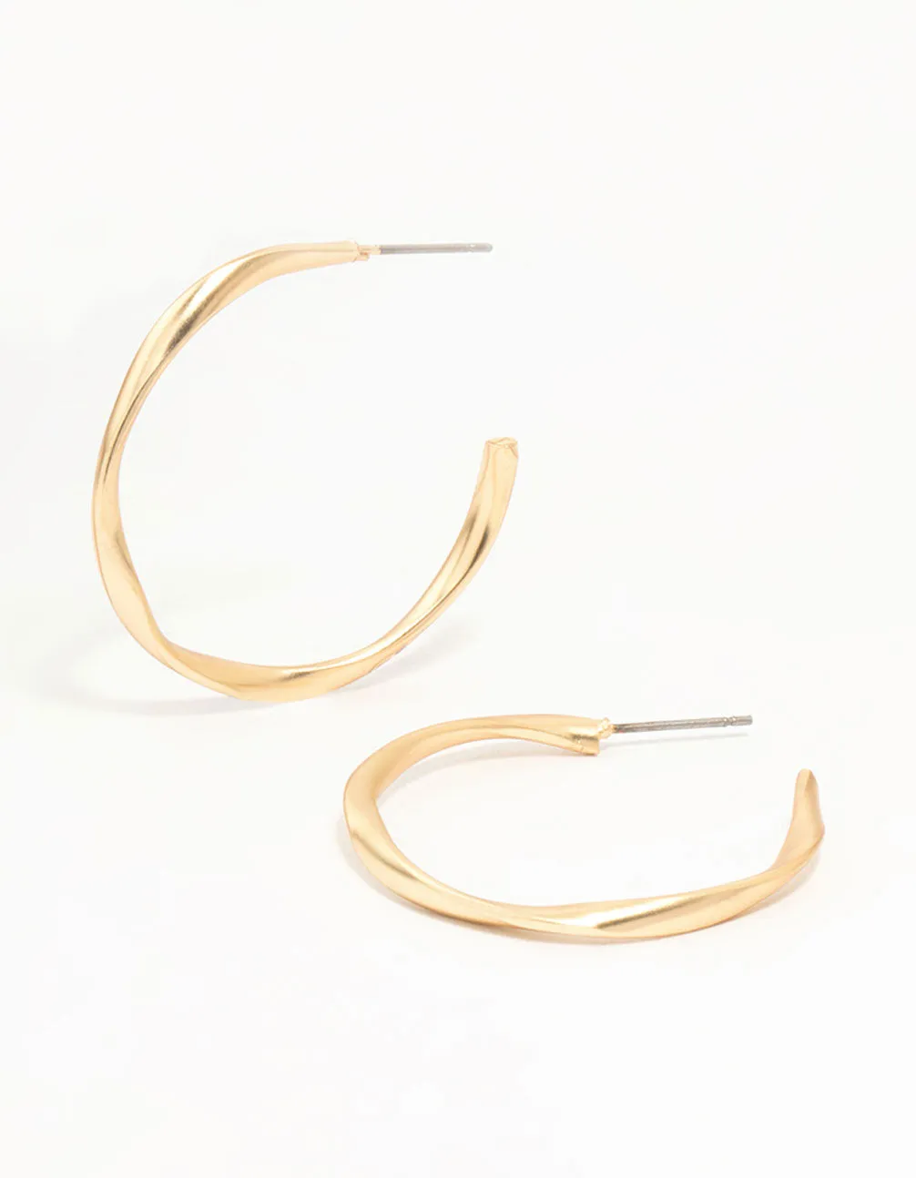 Gold Wrapped Thin Hoop Earrings