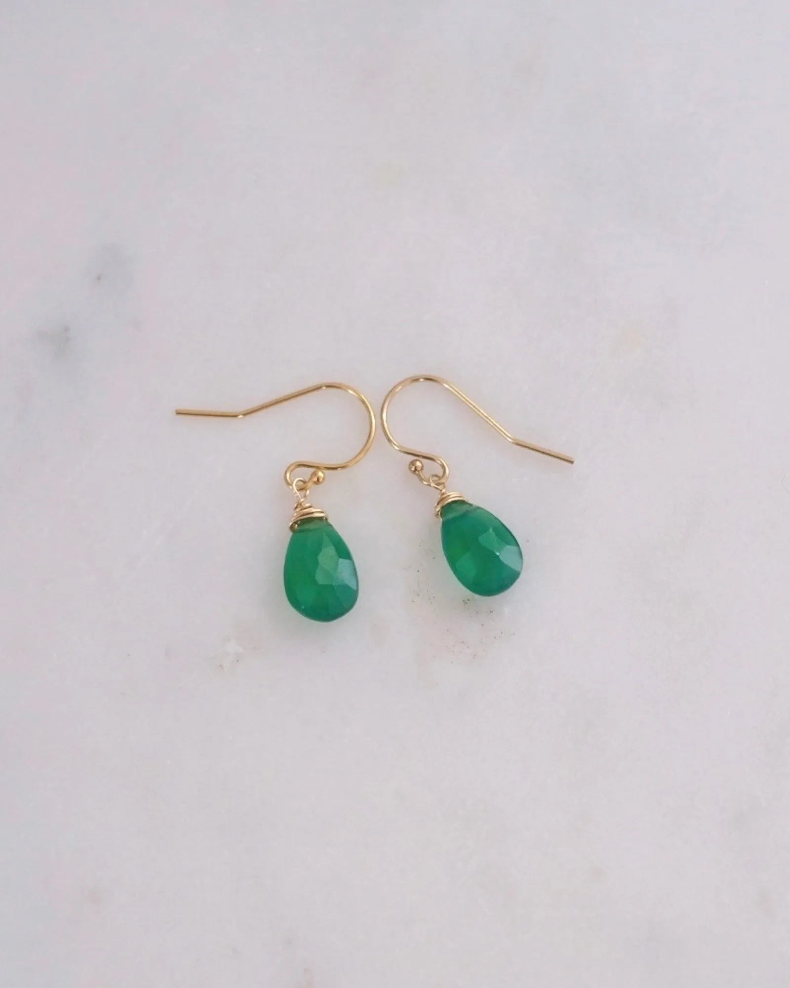 Green Onyx Simple Earrings