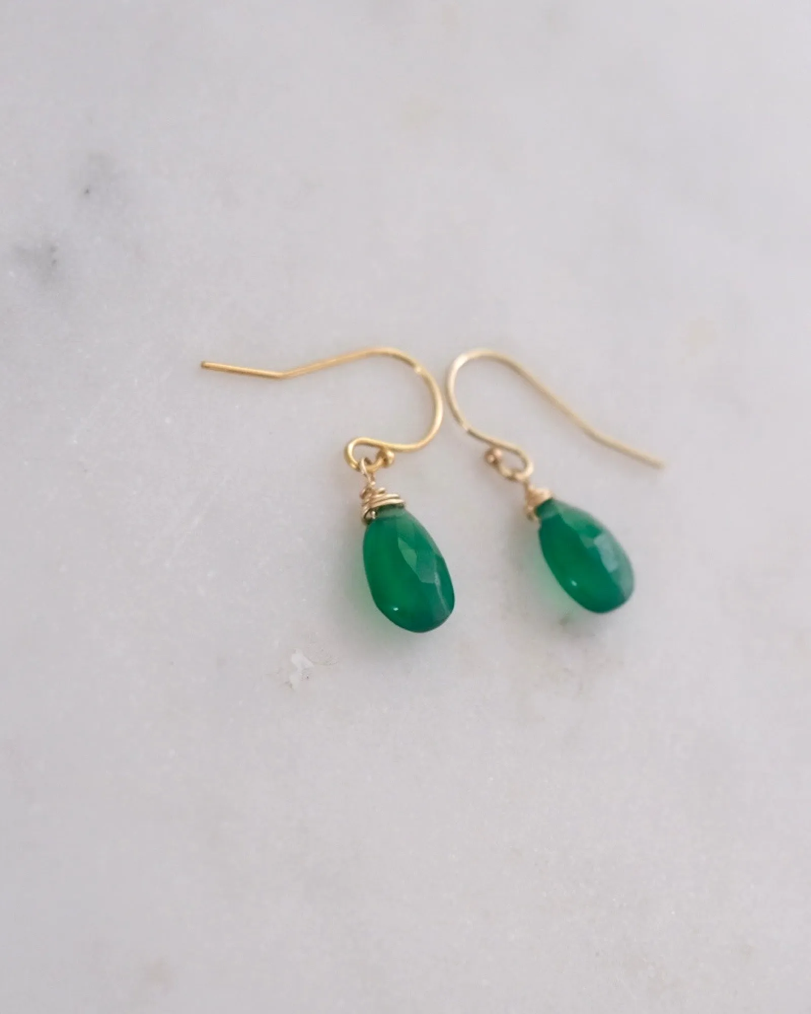 Green Onyx Simple Earrings