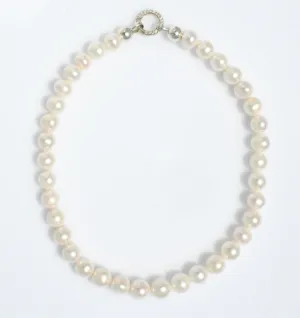 Hand Knotted Silk Pearl Necklace with Sterling Silver Clasp