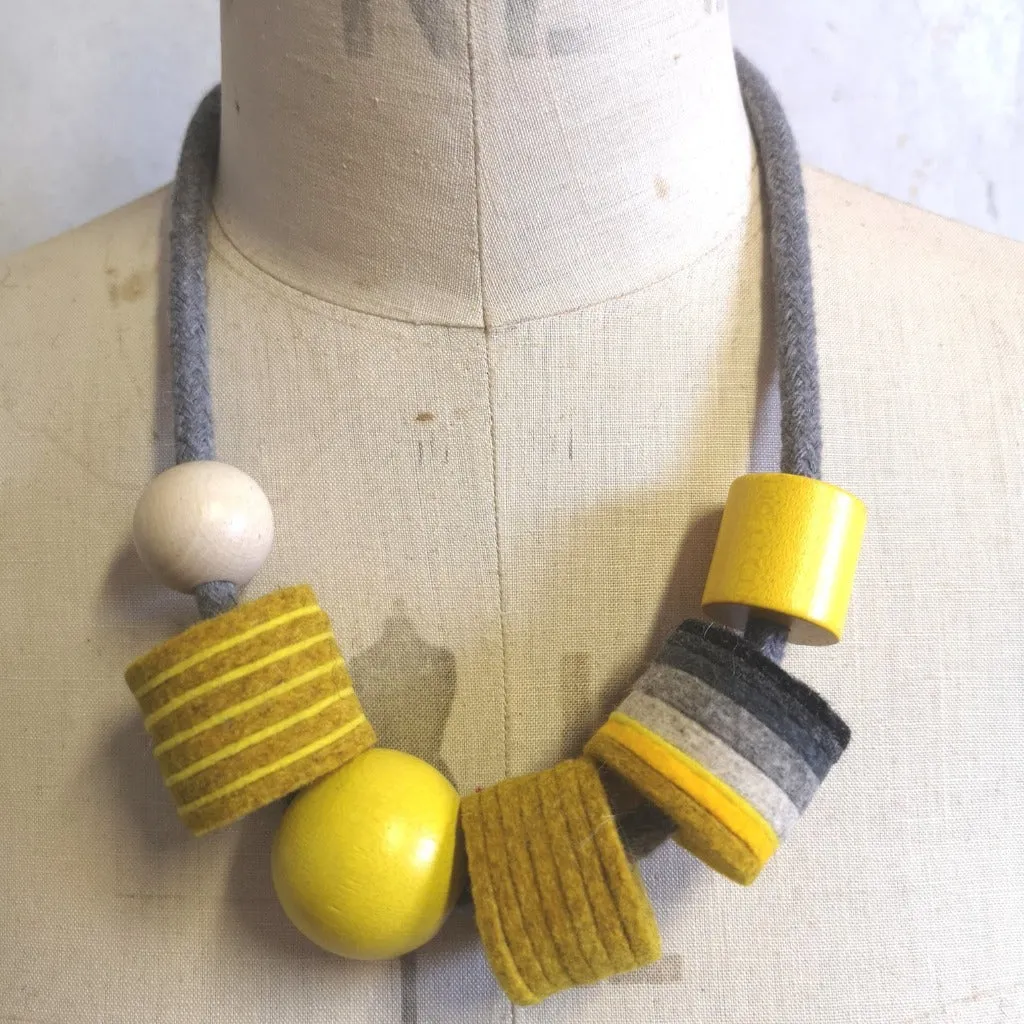 Industrial Necklace - Mustard & Grey