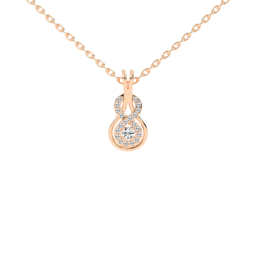 Infinite Diamond Drop Gold Pendant