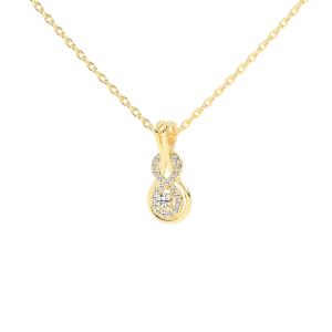 Infinite Diamond Drop Gold Pendant