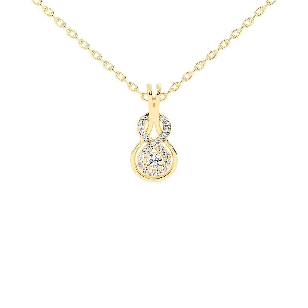 Infinite Diamond Drop Gold Pendant