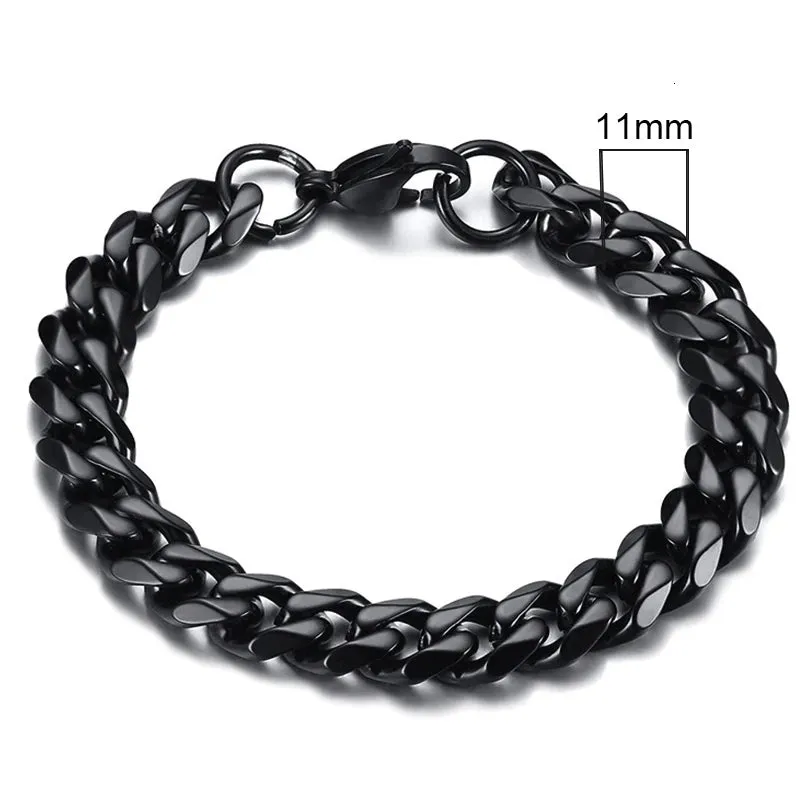 JC - Men’s Miami Curb Bracelet: Heavy-duty stainless steel, classic punk style