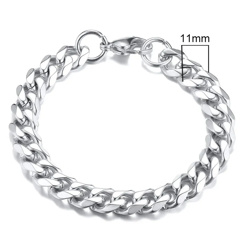 JC - Men’s Miami Curb Bracelet: Heavy-duty stainless steel, classic punk style