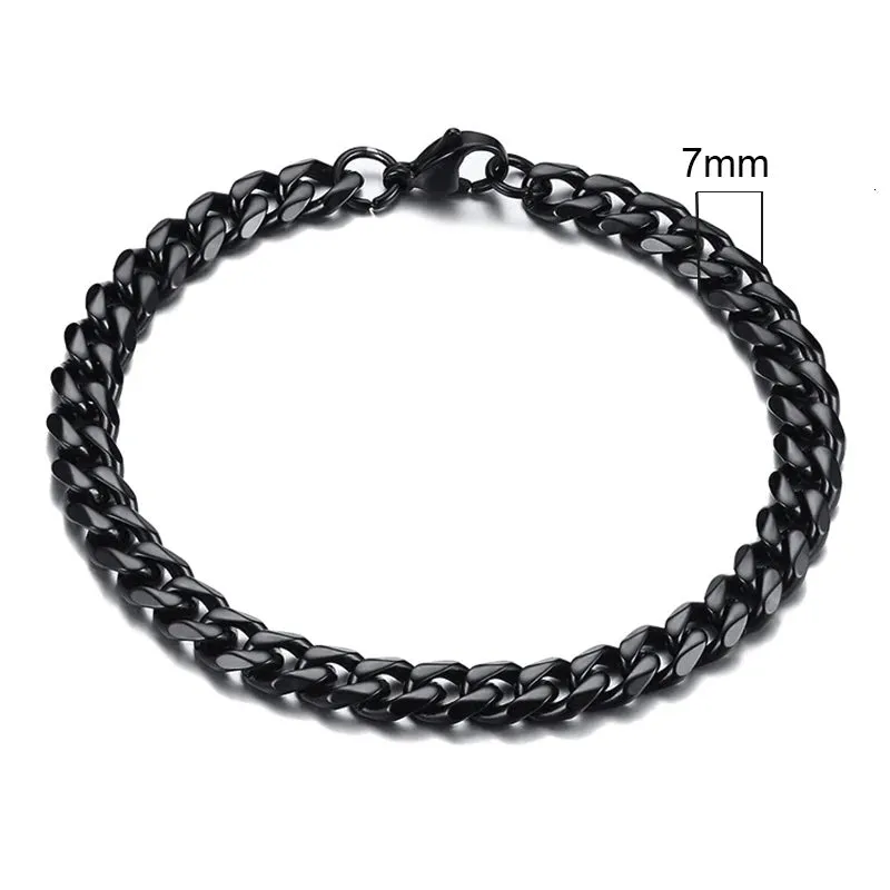 JC - Men’s Miami Curb Bracelet: Heavy-duty stainless steel, classic punk style