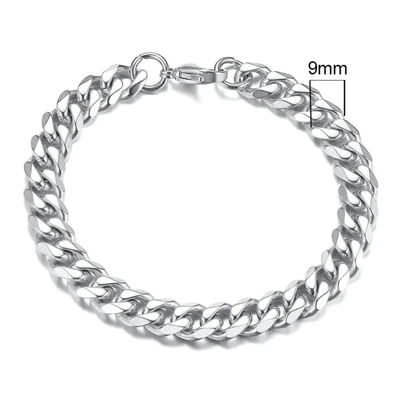 JC - Men’s Miami Curb Bracelet: Heavy-duty stainless steel, classic punk style