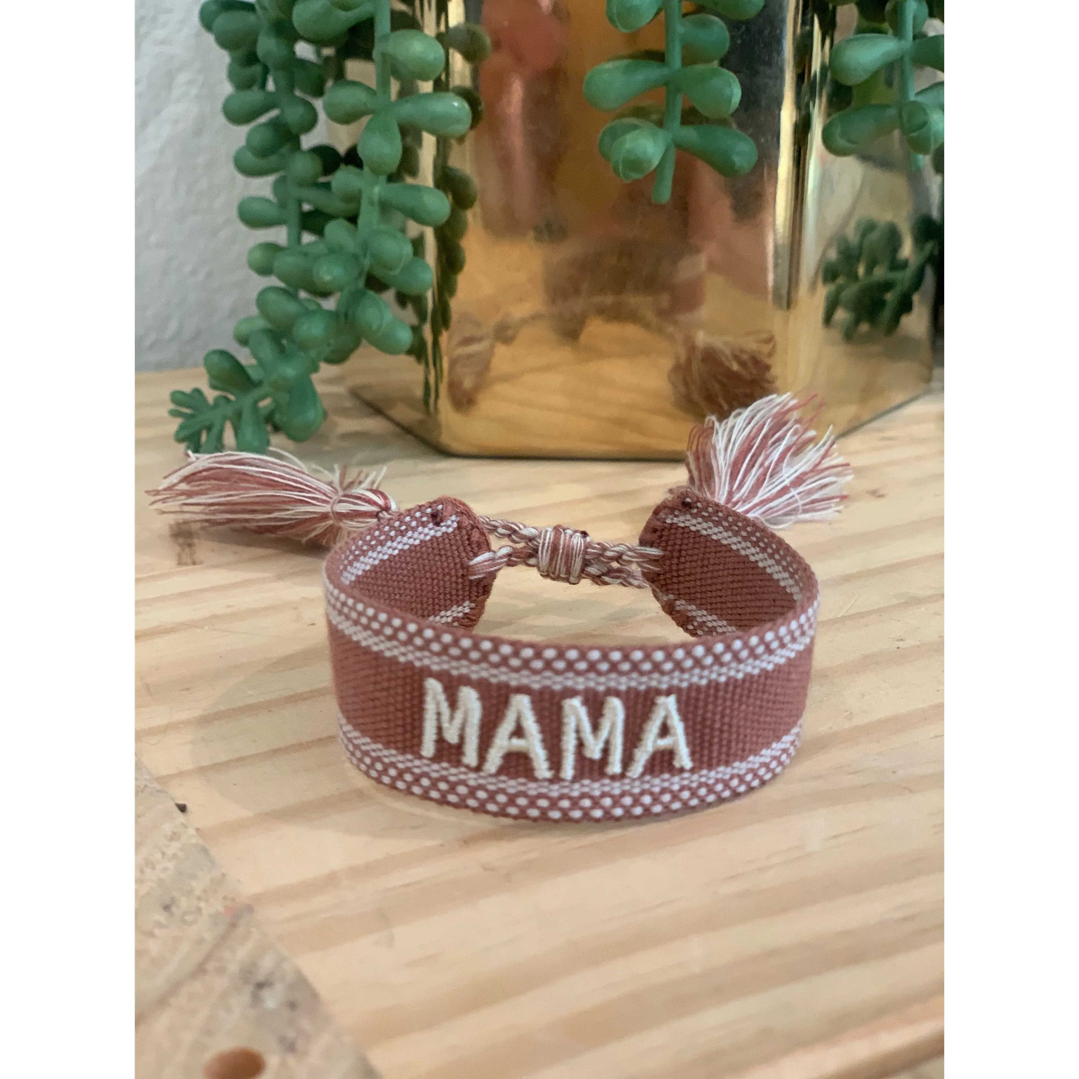 Mama Embroidered Bracelet