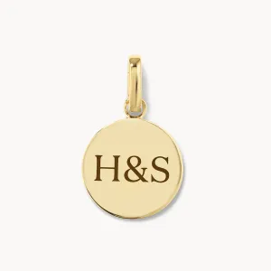 Maxi Engravable Disc Pendant in Gold