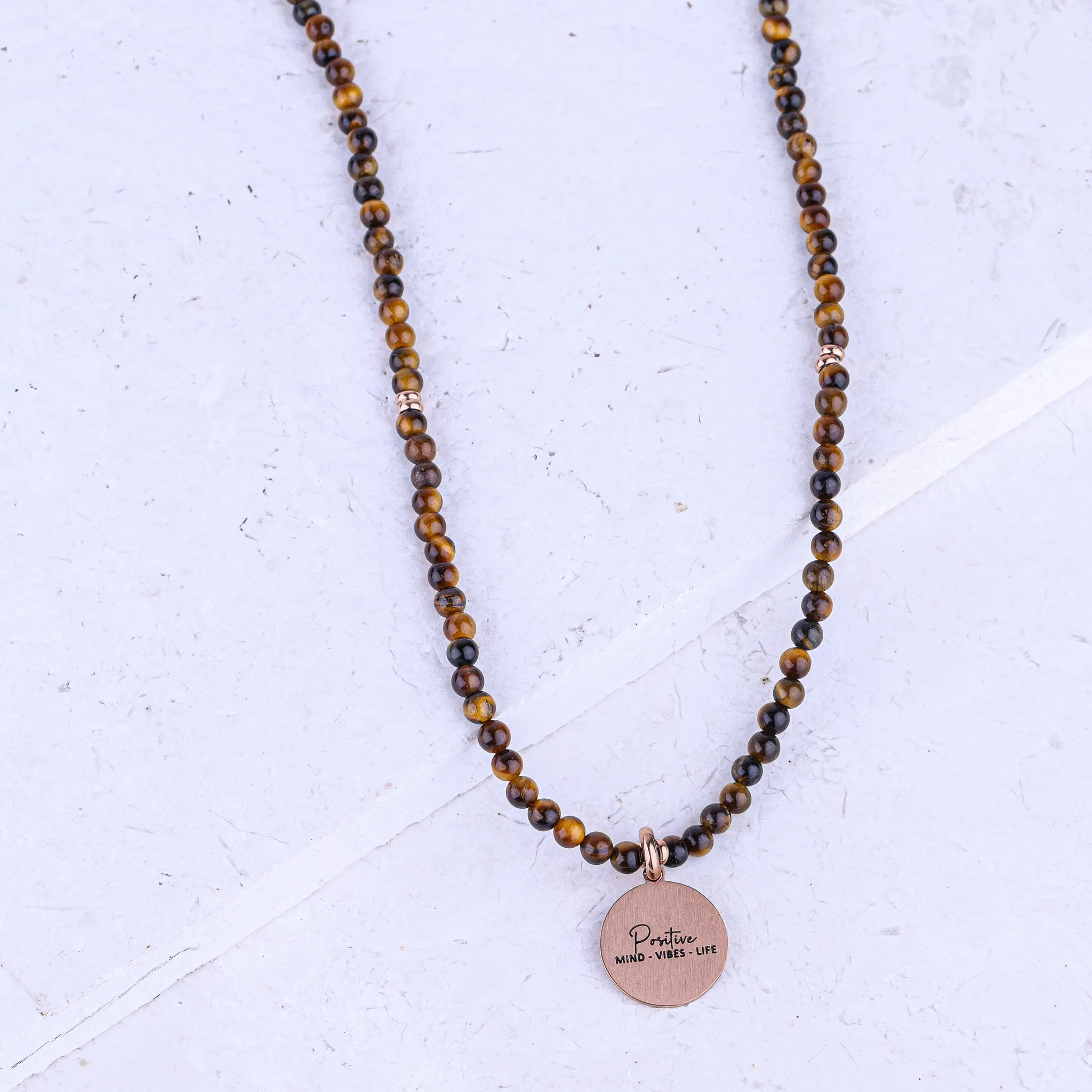 MICRO GEMSTONE NECKLACE - TIGER EYE