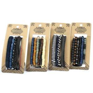 Moody & Blue Men's Bracelet Sets - Stylish Leather & Metal Charm Designs