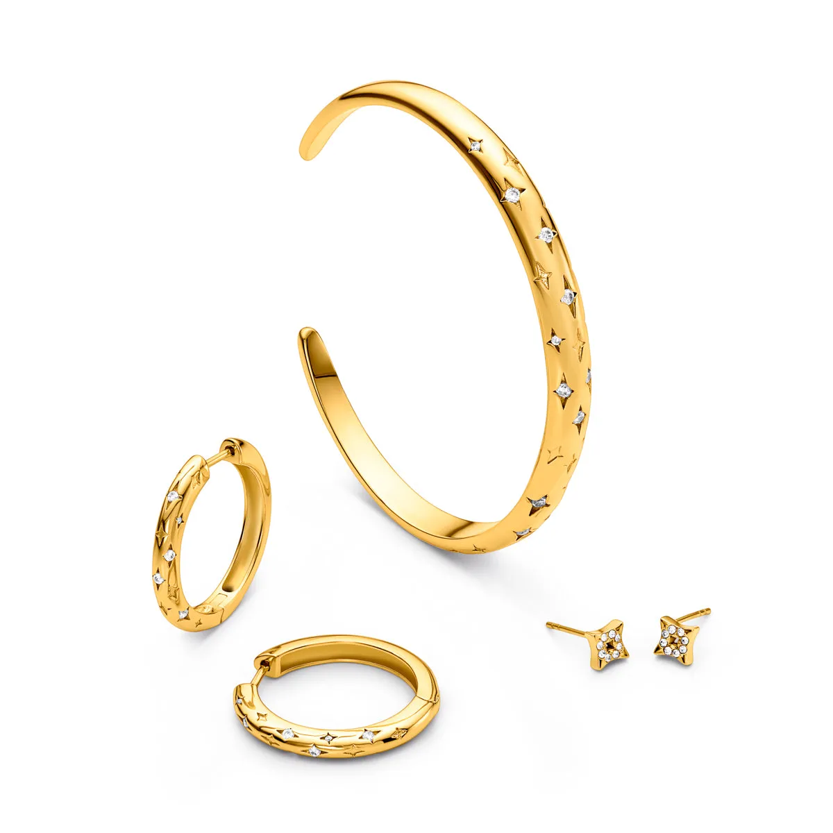 Moon and Back Bangle (Gold)