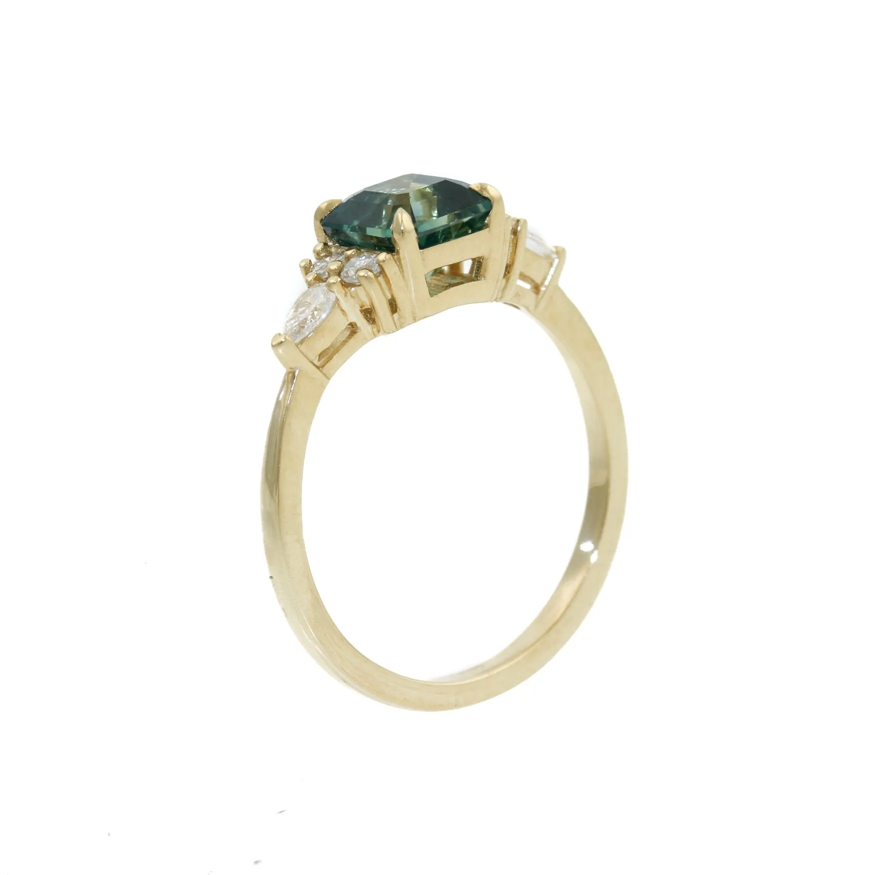 Opulent 14K Gold x Madagascar Parti Sapphire & Diamond Ring