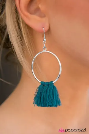 Paparazzi Earring ~ Tassel Tango - Blue