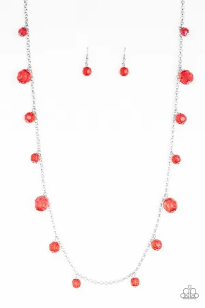 Paparazzi Necklace ~ GLOW-Rider - Red