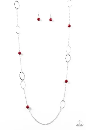 Paparazzi Necklace ~ Sailing Through Sicily - Red