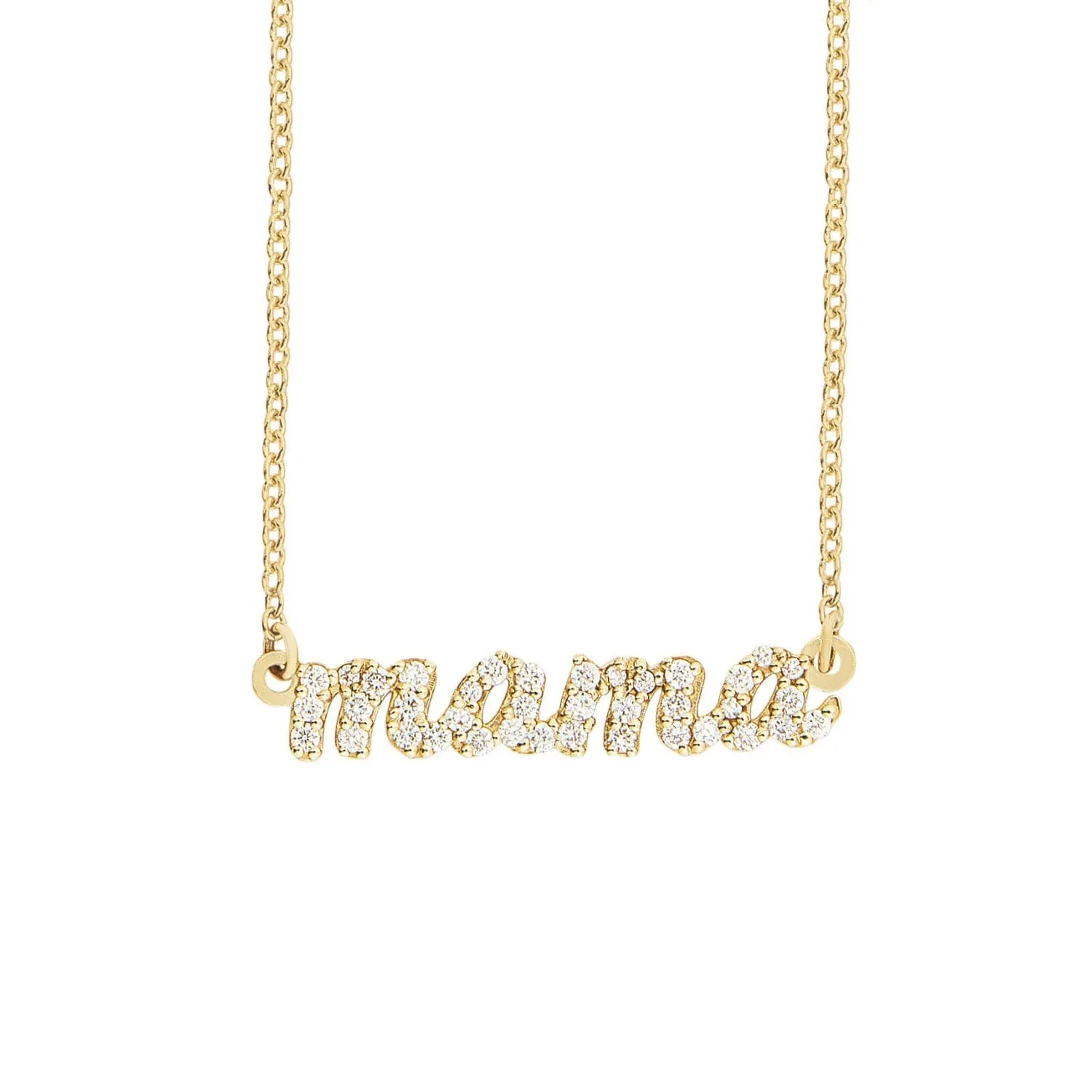 Pavé Script Mama Necklace