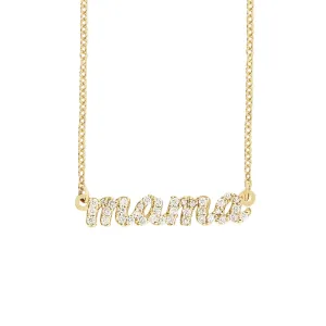 Pavé Script Mama Necklace