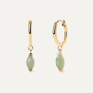 PD Paola Green Aventurine Nomad Hoops, Gold