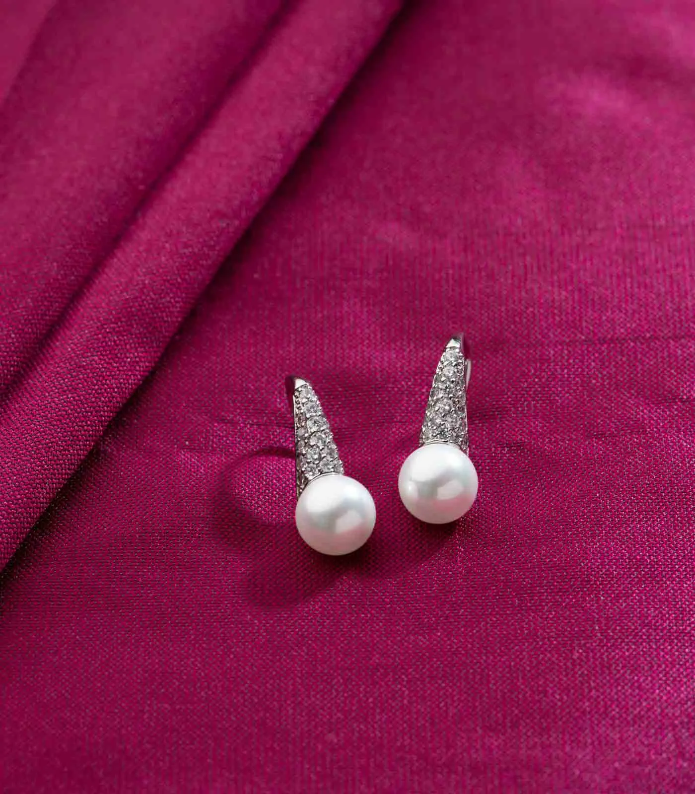 Pearl Cone Earrings (Brass)