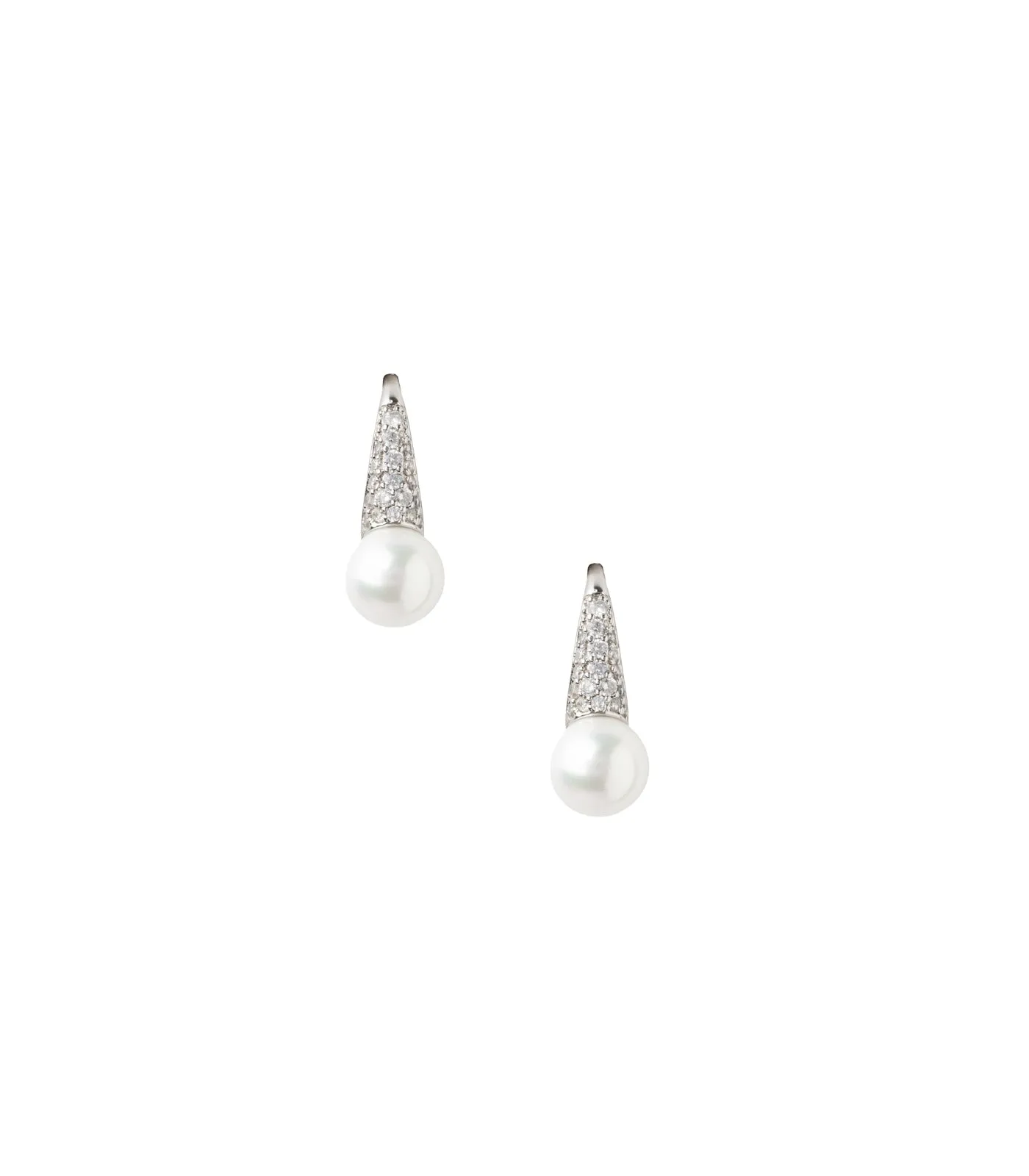 Pearl Cone Earrings (Brass)