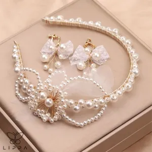 Pearl Headband with Earrings