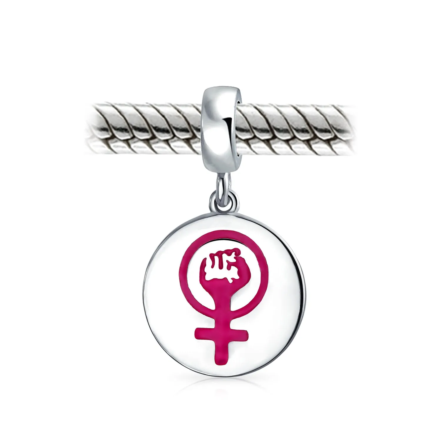 Personalized Equality Rights Dangle Charm Bead Sterling Silver for European Bracelets