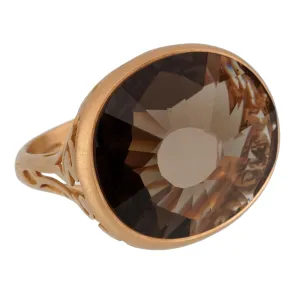 Pomellato 10 Carat Smoky Quartz Cocktail Rose Gold Ring Sz 6 1/2