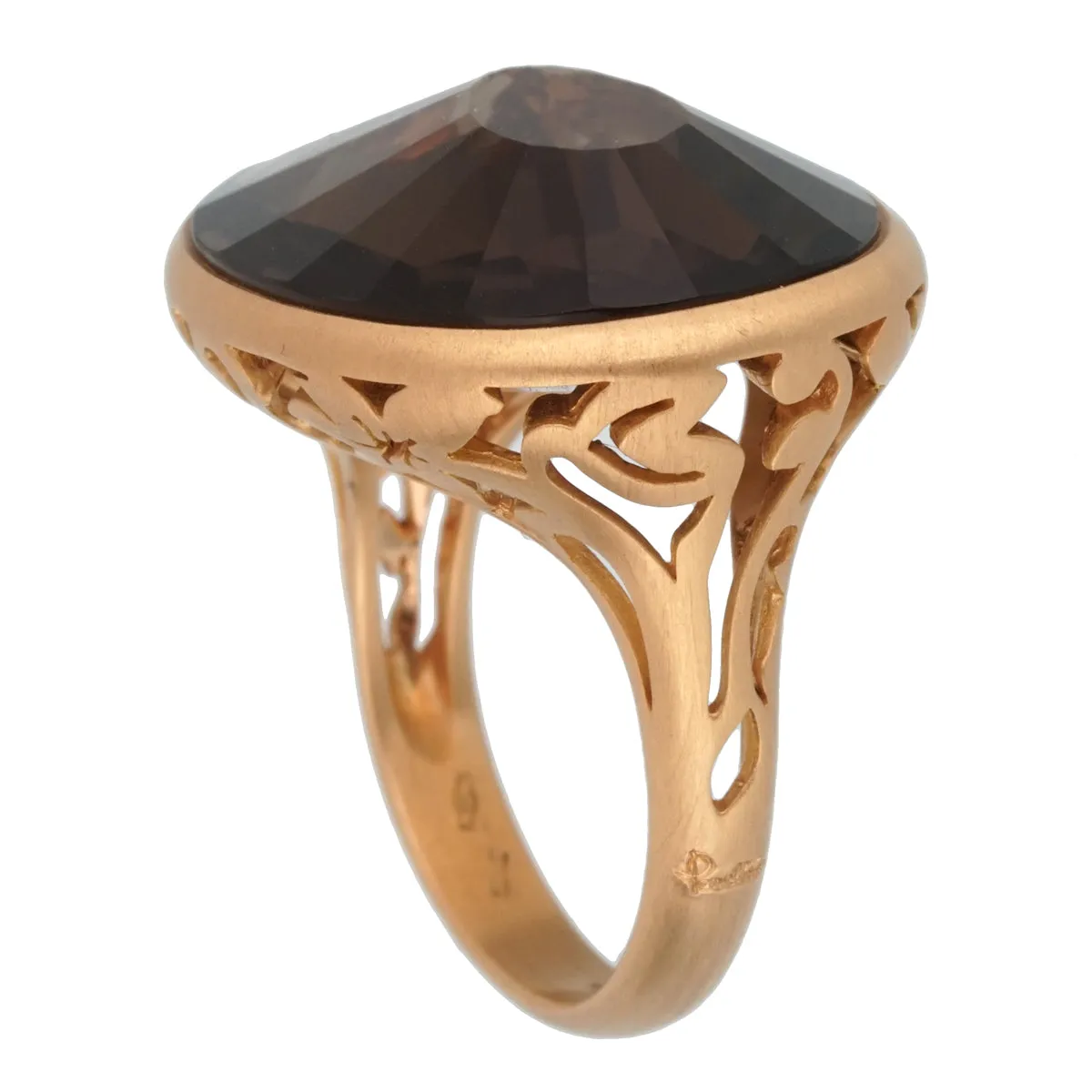 Pomellato 10 Carat Smoky Quartz Cocktail Rose Gold Ring Sz 6 1/2