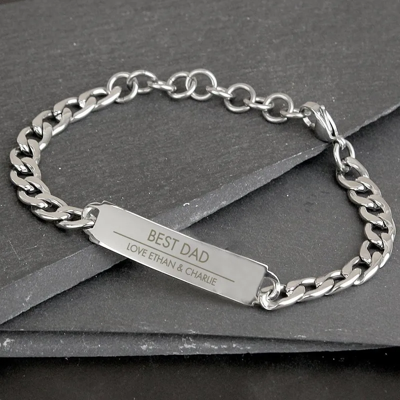 Pure Essence Greetings Personalised Classic Stainless Steel Unisex Bracelet