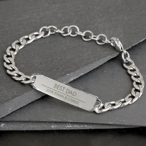 Pure Essence Greetings Personalised Classic Stainless Steel Unisex Bracelet