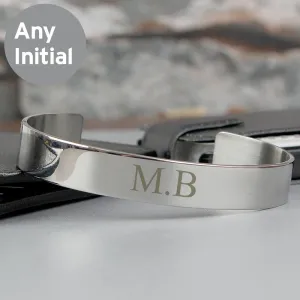 Pure Essence Greetings Personalised Initial Stainless Steel Bangle