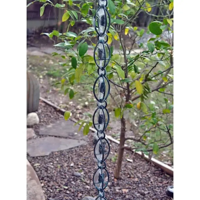 Rain Chain Aluminum Owls - Antique Patina