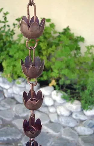 Rain Chain Lily Flower Copper Cups