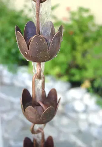 Rain Chain Lily Flower Copper Cups