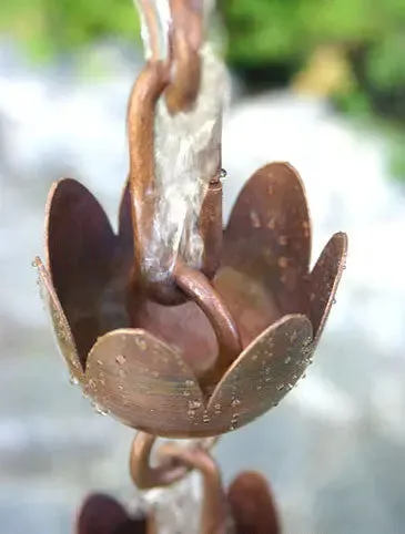 Rain Chain Lily Flower Copper Cups