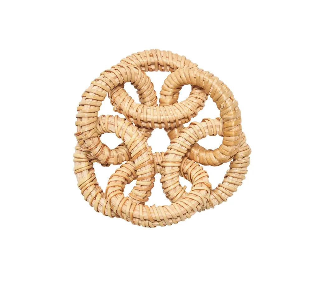 Rattan Link Napkin Ring in Natural, Set of 4