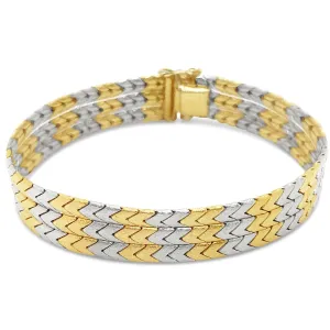 Retro Italian 18kt Two Tone Spaghetti Bracelet P.5347