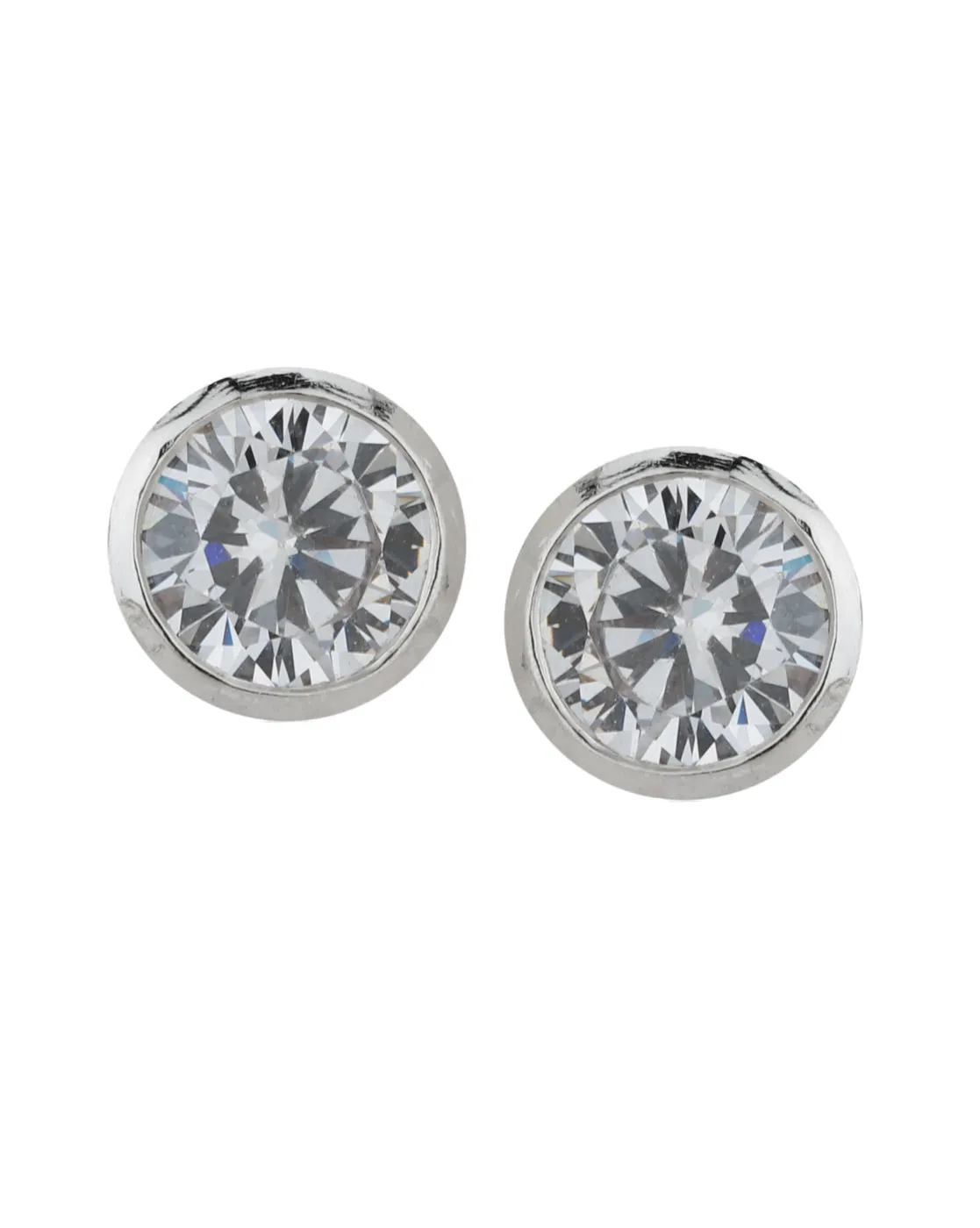 Rose Gold Plated Cz Contemporary Stud Earring For Women