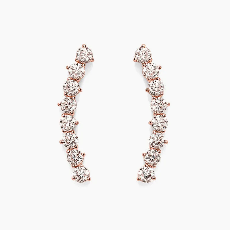 S925 CZ Climber Earrings For Women